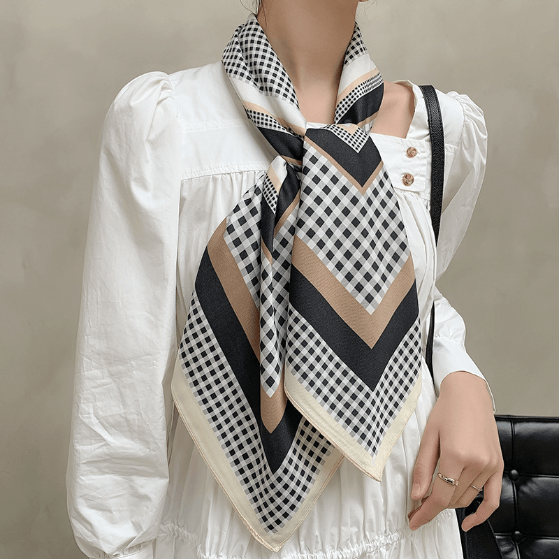 Retro Women'S Simple All-Match Western Fashion Temperament Twill Scarf - MRSLM