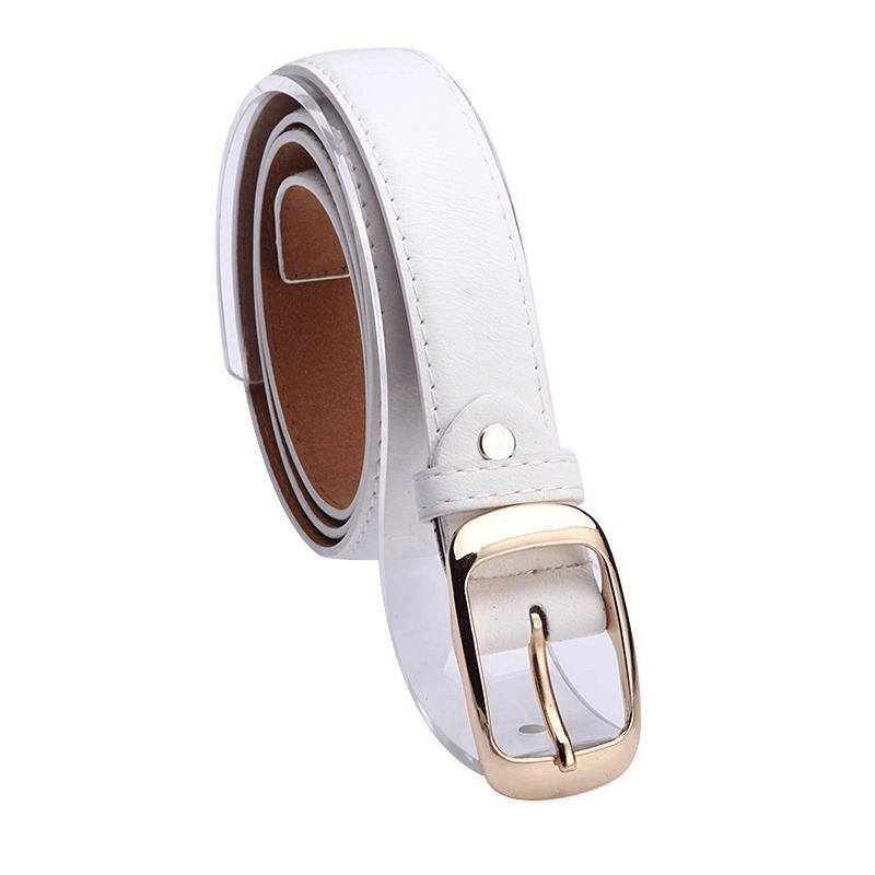 New Fashion All Match White Thin Ladies Belt - MRSLM