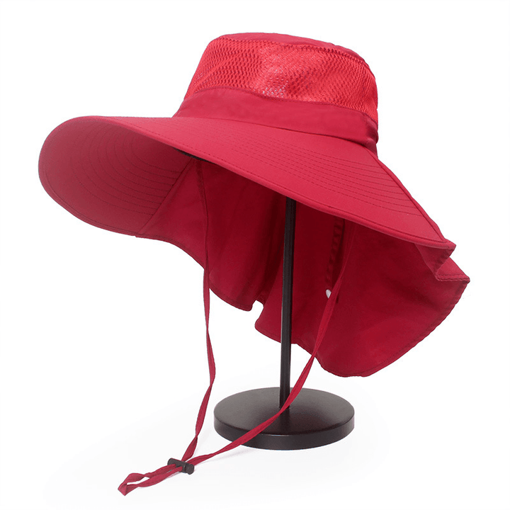 Hat Male Summer Sun Visor Fisherman Hat Outdoor Climbing Sun Hat Neck Guard Sun Hat Anti-Ultraviolet Fishing Hat - MRSLM