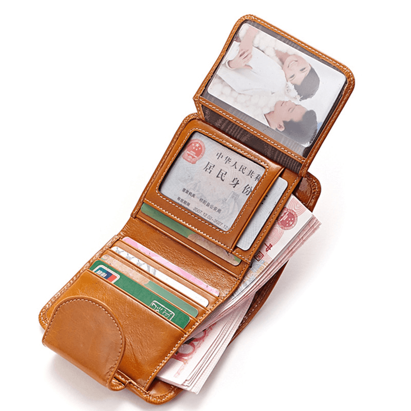 Women Genuine Leather Wallet Business Card Holder Purse - MRSLM