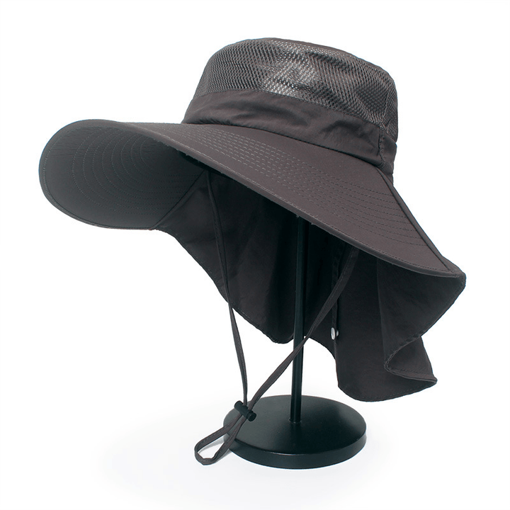 Hat Male Summer Sun Visor Fisherman Hat Outdoor Climbing Sun Hat Neck Guard Sun Hat Anti-Ultraviolet Fishing Hat - MRSLM