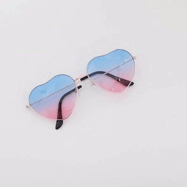 Vintage Metal Heart Shaped Sunglasses Peach Heart - MRSLM