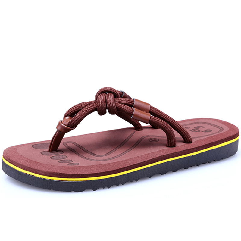 Men Soft Sole Clip Toe Slippers Summer Beach Shoes - MRSLM