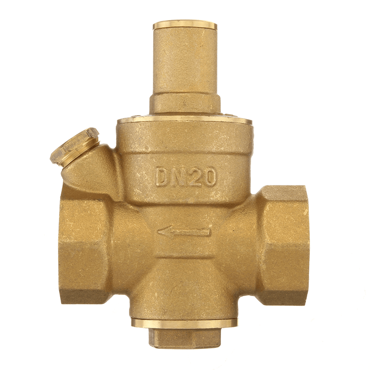 DN20 3/4" Adjustable Brass Water Pressure Regulator Reducer with Gauge Meter - MRSLM