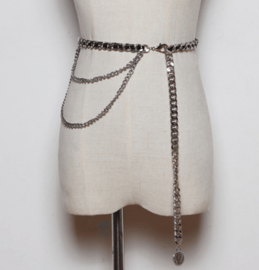 Korean Version of All-Match Waist Rope Metal Braided Waist Chain Female Thin Belt Decoration - MRSLM