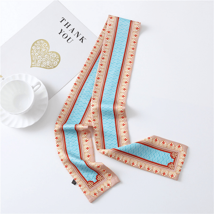 Narrow Long Silk Scarf Female Print Small Scarf Small Streamer Scarf - MRSLM