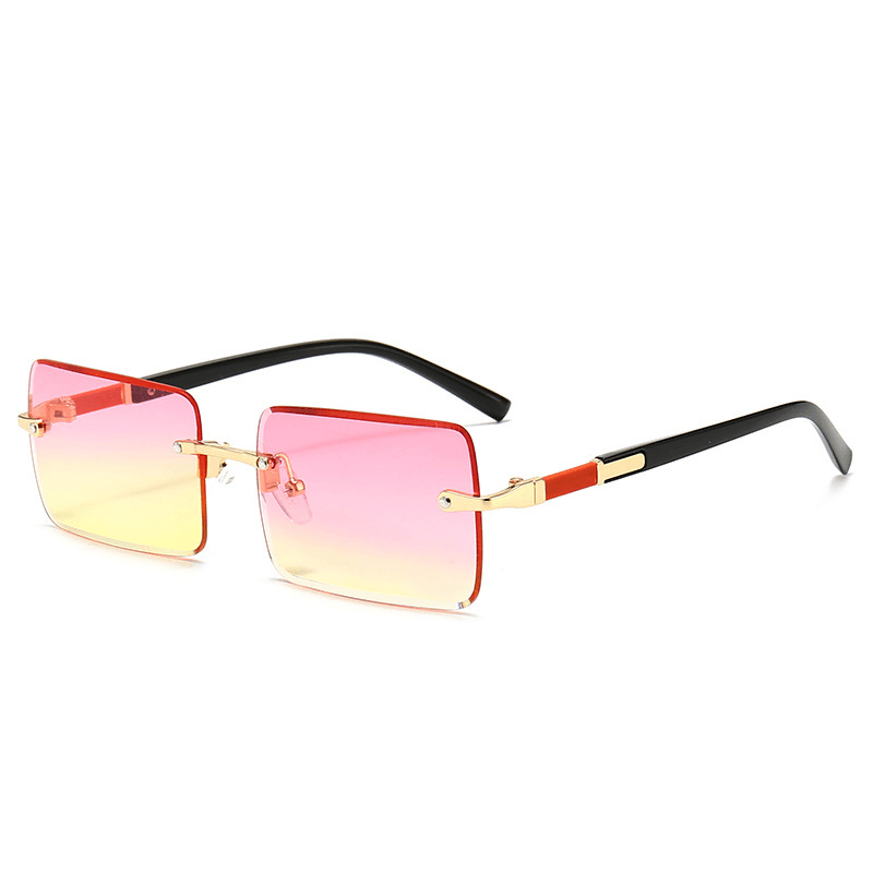 JASPEER New Rectangle Sunglasses Men Rimless Sun Glasses Women UV400 Driving Gradient Shades Fashion Eyewear - MRSLM