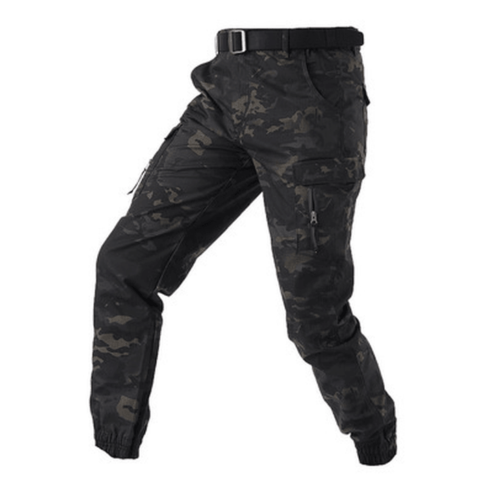 Camouflage Tactical Pants Lattice Fanshui 65 35 Plaid Tactical Pants Drawstring Feet - MRSLM