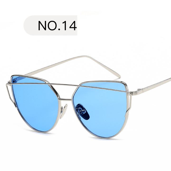 Design Mirror Rose Gold Vintage Cateye Fashion Sun Glasses Lady Eyewear - MRSLM