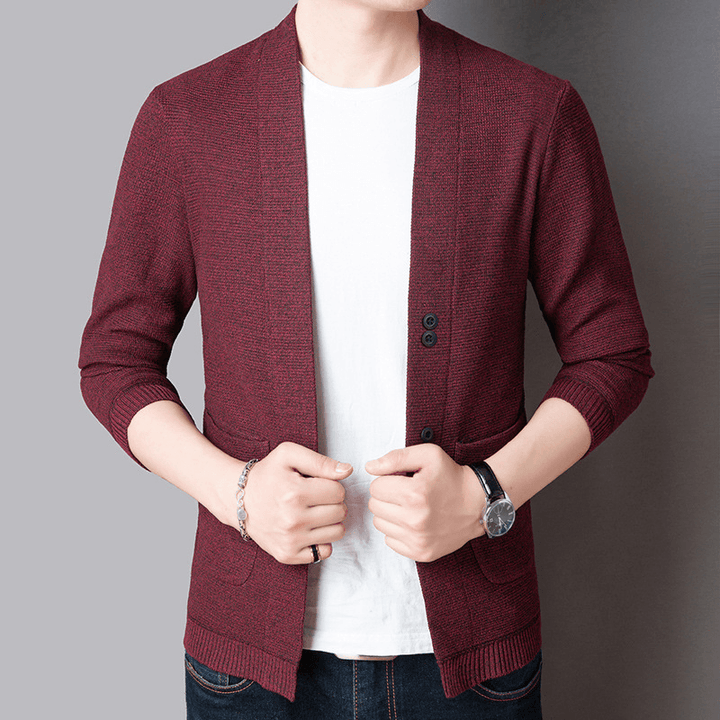 Pure Color Sweater Jacket Men'S Autumn Thin Section - MRSLM