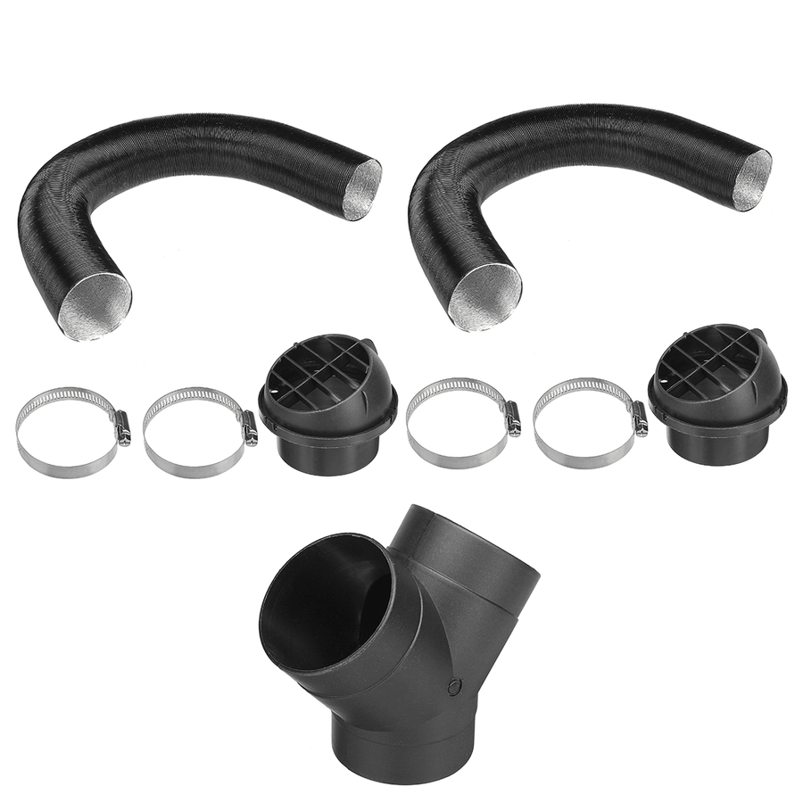 75Mm Heater Pipe Duct + Warm Air Outlet + Y Branch + Hose Clip for Parking Diesel Heater - MRSLM