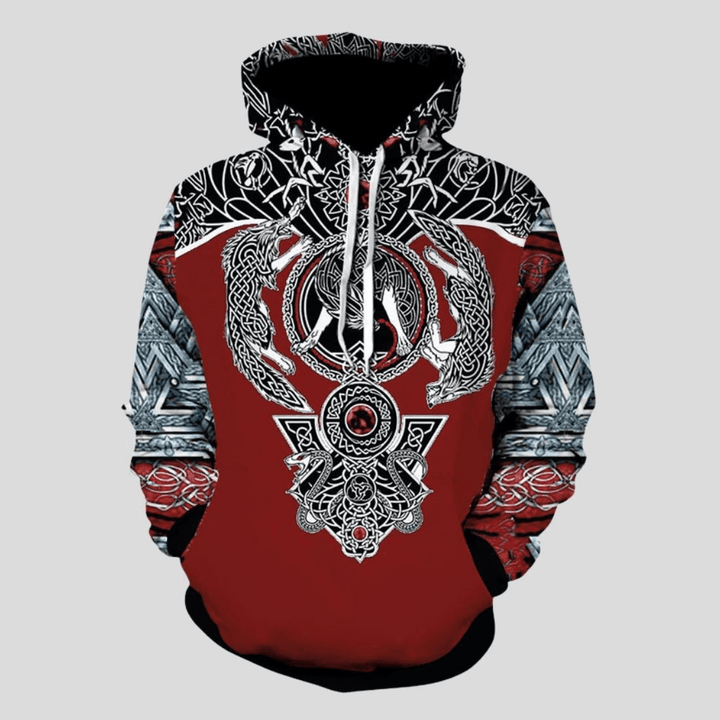 Men'S Loose Printed Pullover Hoodie - MRSLM