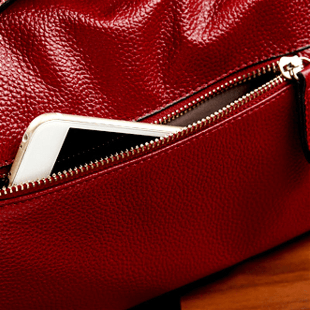 Fashion Women Genuine Leather Tote Handbag Pillow Shoulder Crossbody Satchel Bag - MRSLM