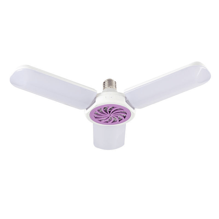 2 in 1 Foldable LED Mosquito Killer Lamp Mute Violet 3 Leaf Lamp Mosquito Trap Wide-Angle Lighting Mosquito Killer - MRSLM