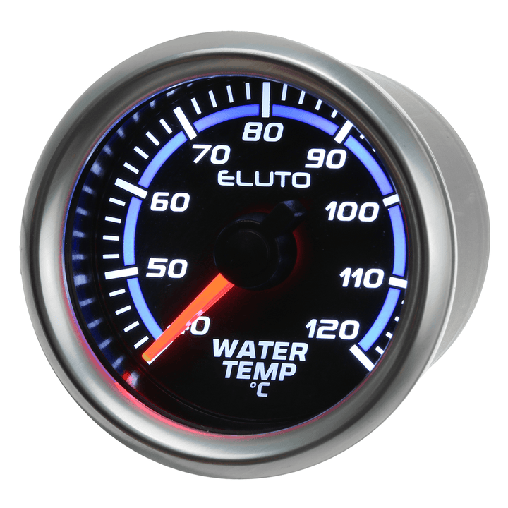 2" 52Mm 40-120°C Water Temperature Gauge Blue LED Black Face Car Meter + Sensor - MRSLM