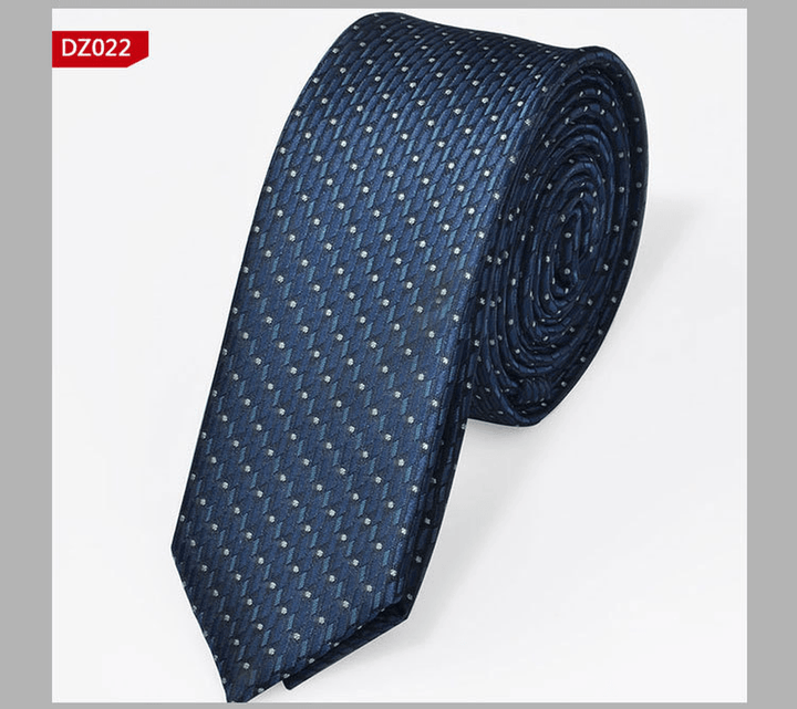 British Style Polyester Yarn Dyed Male 5Cm Narrow Tie - MRSLM