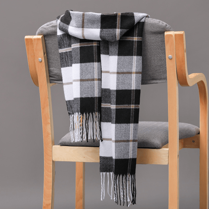 British Plaid Imitation Cashmere Tassels Couple Parent-Child Men'S Scarf - MRSLM