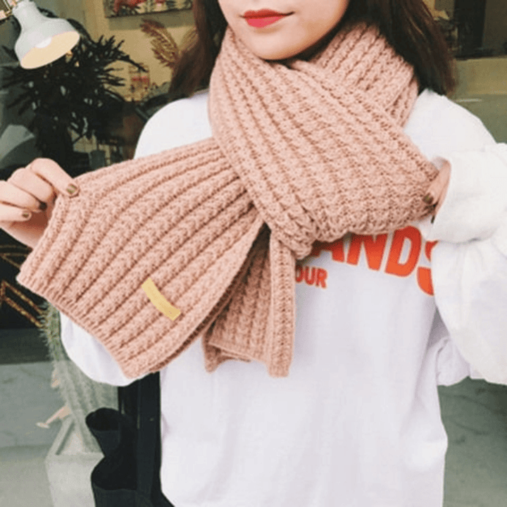 Scarf Women'S Winter Woolen Knitting Thickening to Keep Warm - MRSLM