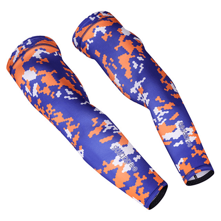 1Pair UV Protection Cooling Arm Sleeves for Men Women Sunblock Cycling Protective Gloves - MRSLM