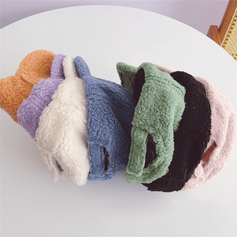 Children'S Lamb Wool Warm Baseball Hat - MRSLM