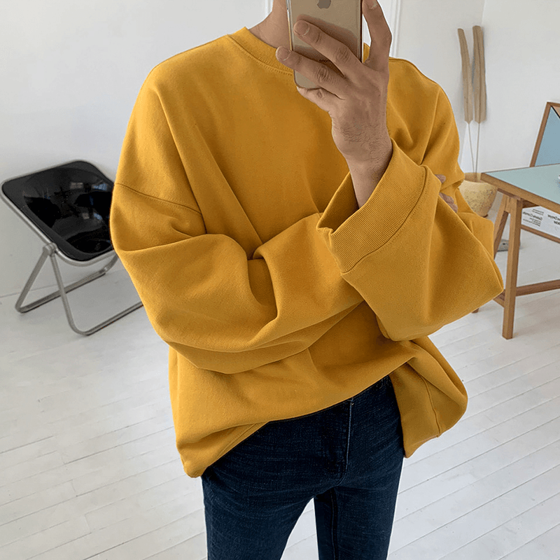 Mrcyc Autumn and Winter Loose Fitting Pullover round Neck Sweater Men''S and Women''S Long Sleeve Korean Cotton Bottomed Shirt - MRSLM