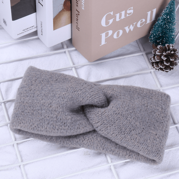 Simple and Versatile Wide-Sided Cross Woven Knitted Headband - MRSLM
