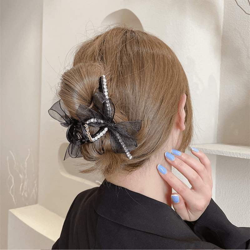 Premium Net Yarn Bow Hairpin Female Small Group Hair - MRSLM