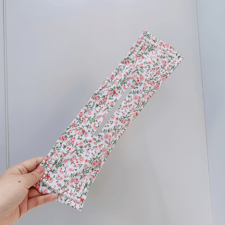 Women Elegant Solid Print Bun DIY Hairstyle Making Hold Long Tools Bow Headband Hairbands Fashion Hair Accessories - MRSLM