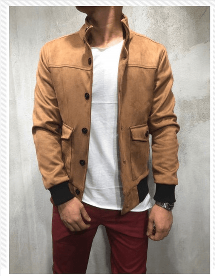 European and American New Slim Button Tool Pocket Men'S Jacket - MRSLM