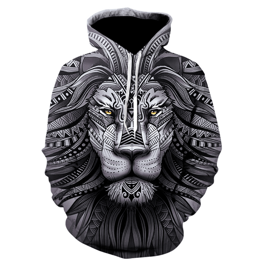 3D Digital Printing Lion Baseball Uniform Hoodie - MRSLM