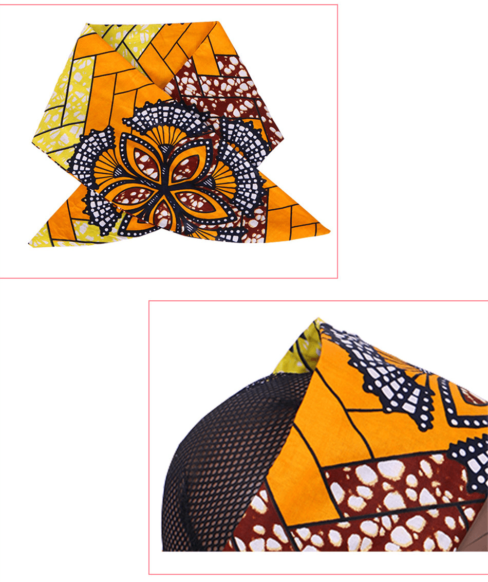 Batik Cloth Headband Ankara Fabric Commemorative Outing Adjustable - MRSLM