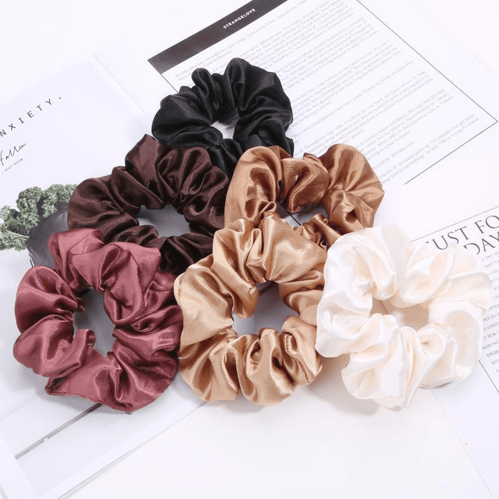 European and American Cloth Circle Head Rope Pure Color Headdress Hair Rope - MRSLM