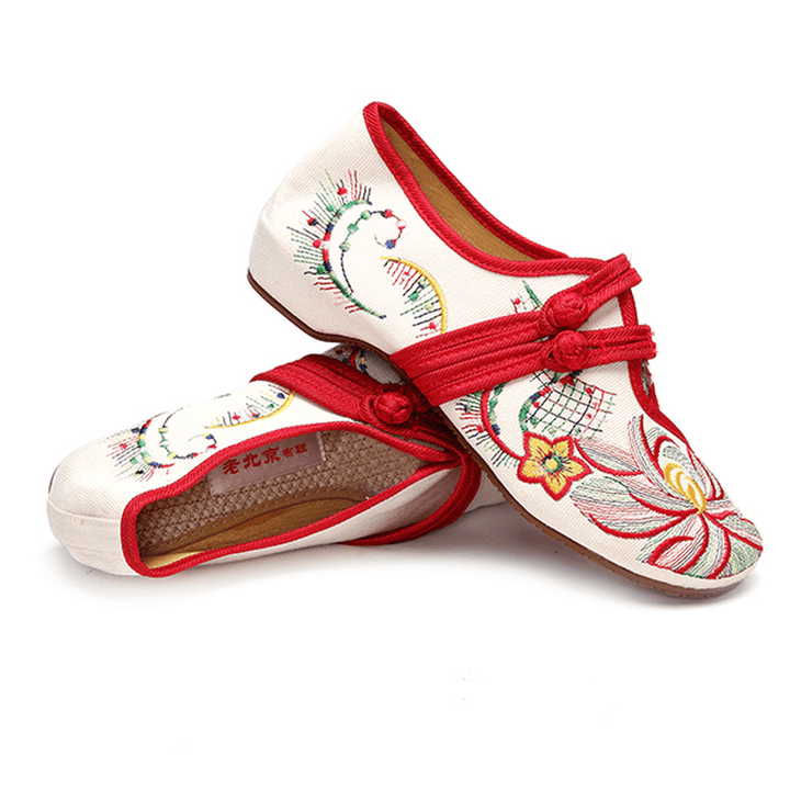 US Size 5-12 Women Casual Embroidery Floral Slip on Outdoor Flat Shoes - MRSLM