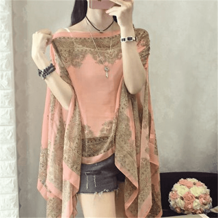 Fashionable Women'S Multifunctional Printed Chiffon Shawl - MRSLM