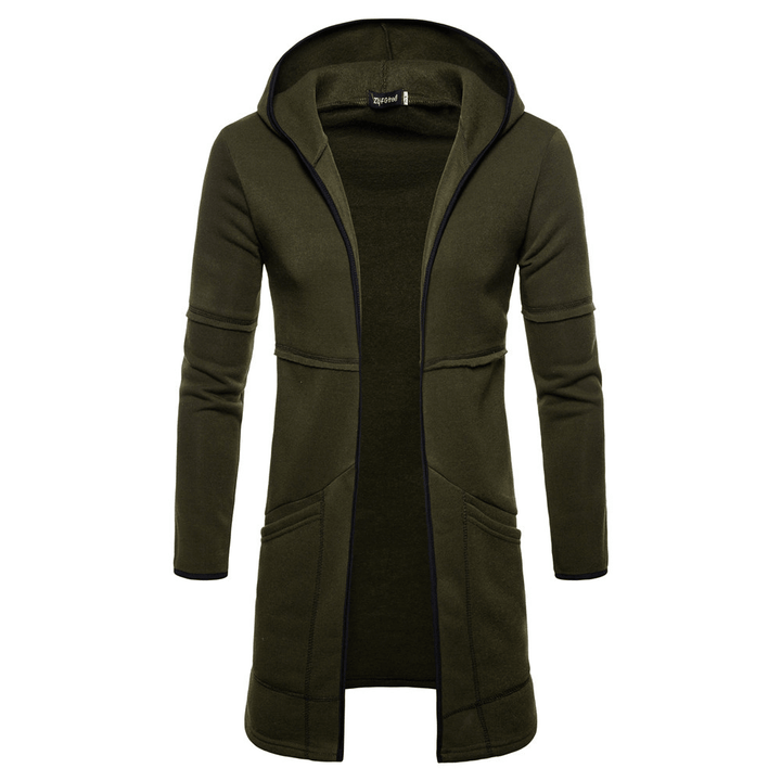 Men'S High Street Mid-Length Large Pocket Hooded Cardigan - MRSLM