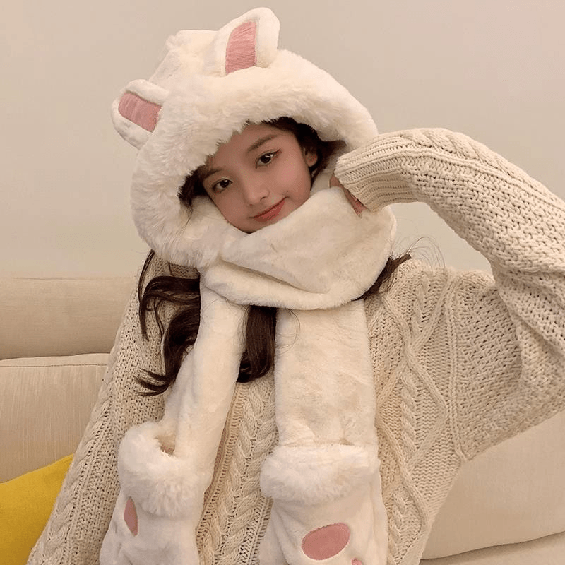 High-Value Cute Hats Scarves Gloves All-In-One to Keep Warm - MRSLM