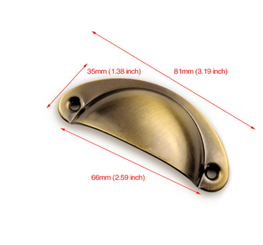 Shell Handle Medical Cabinet Drawer Handle Semi-Circular Simple Retro Chinese Handle Bronze Antique Small Handle - MRSLM