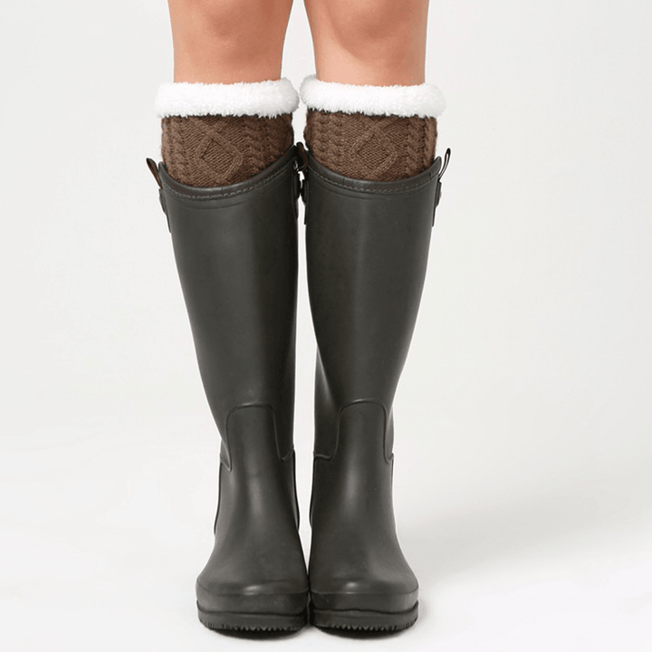 Unisex Winter plus Velvet Knee Ankle Calf Warmer Pads Socks - MRSLM