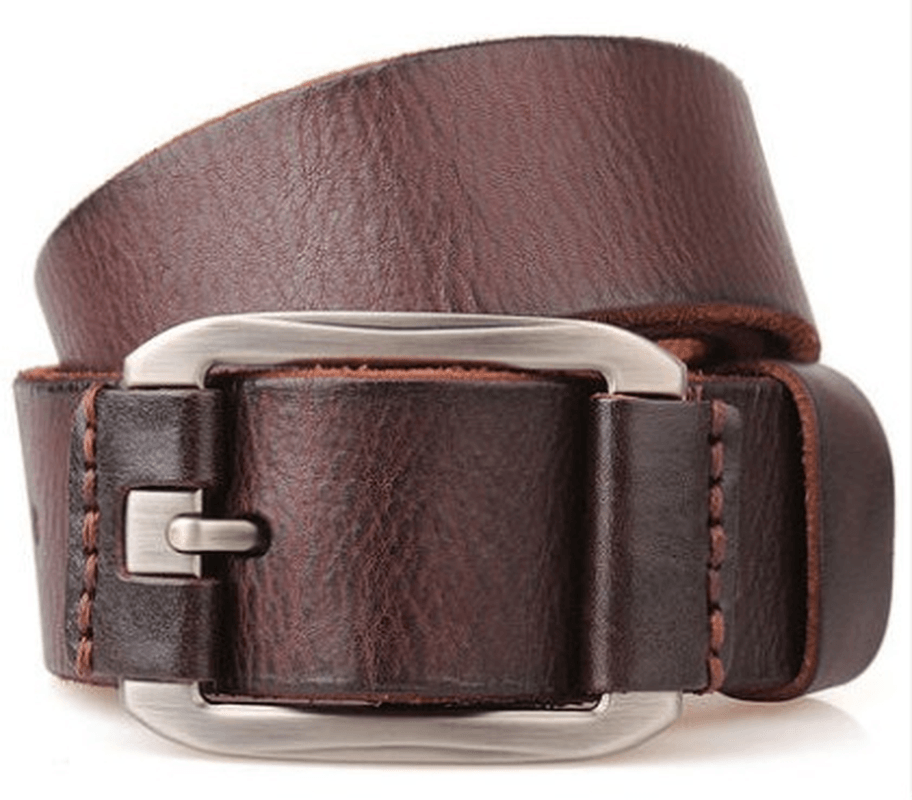 Men'S Belt Leather Belt Casual Pidai Pin Buckle - MRSLM