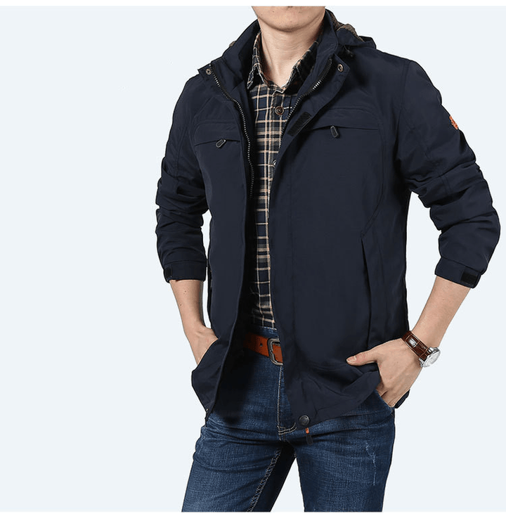 Winter plus Velvet Thick Loose Men'S Multi-Pocket Jacket - MRSLM