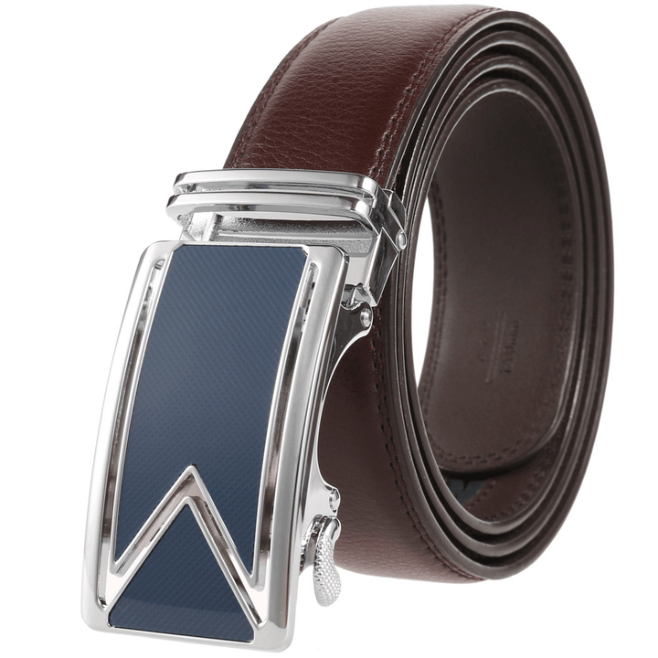 Fashion Men'S Two-Layer Cowhide Automatic Buckle Trouser Belt - MRSLM