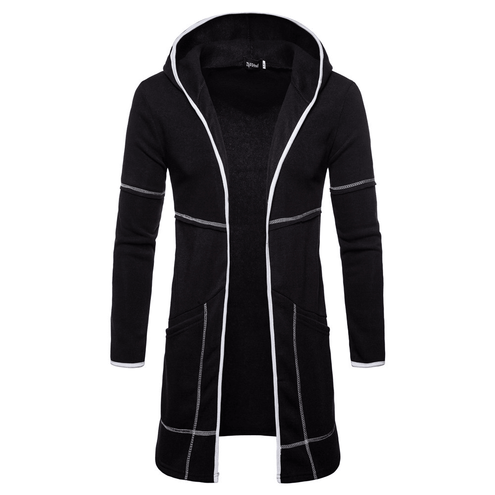 Men'S High Street Mid-Length Large Pocket Hooded Cardigan - MRSLM