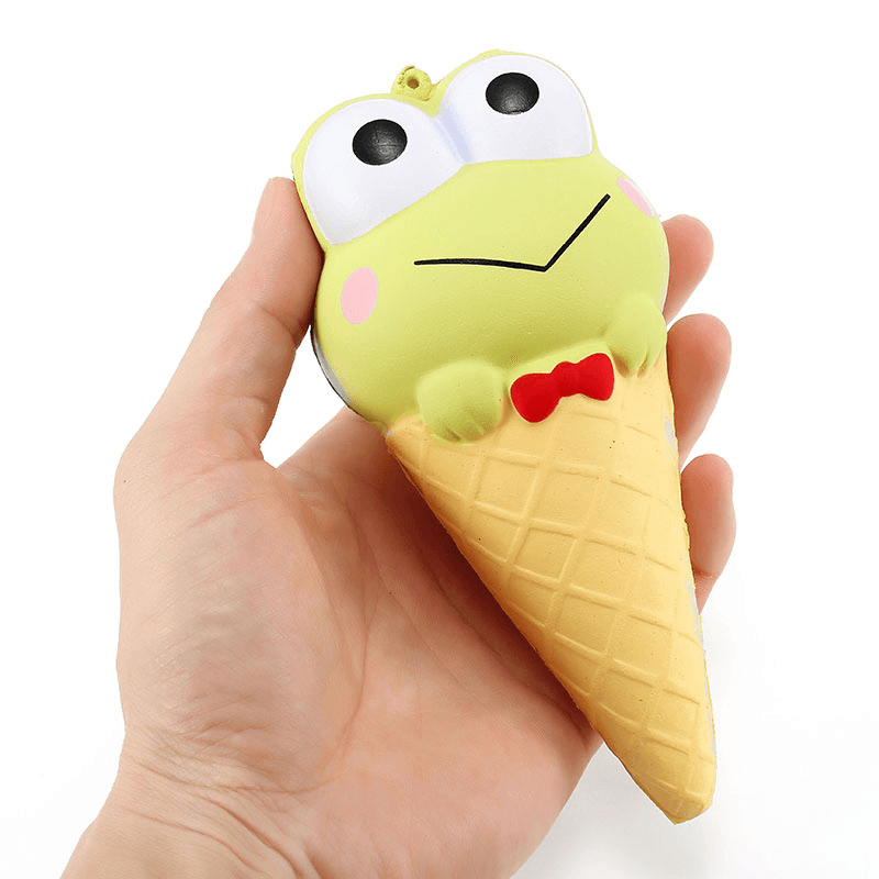 Yunxin Squishy Ice Cream Cone Cartoon Frog Pudding Puppy Cute Collection Gift Decor Soft Toy - MRSLM