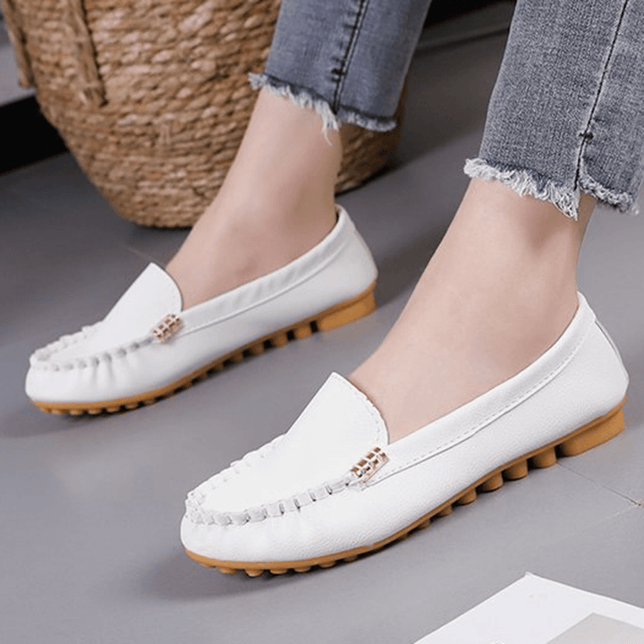 Women Stricing Non Slip Soft Sole Casual Slip on Loafers - MRSLM