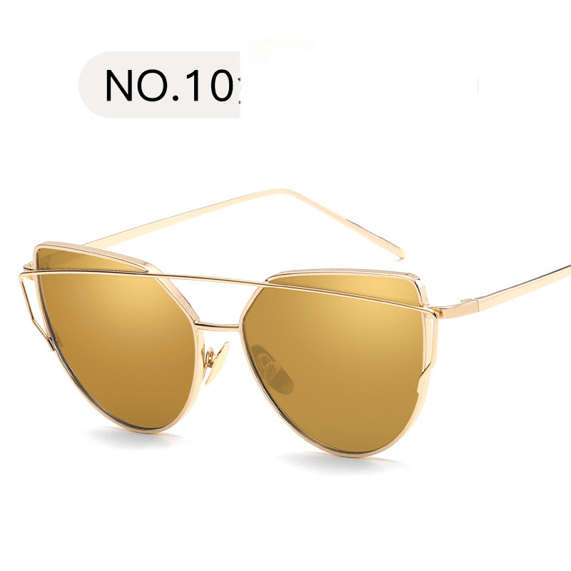 Design Mirror Rose Gold Vintage Cateye Fashion Sun Glasses Lady Eyewear - MRSLM