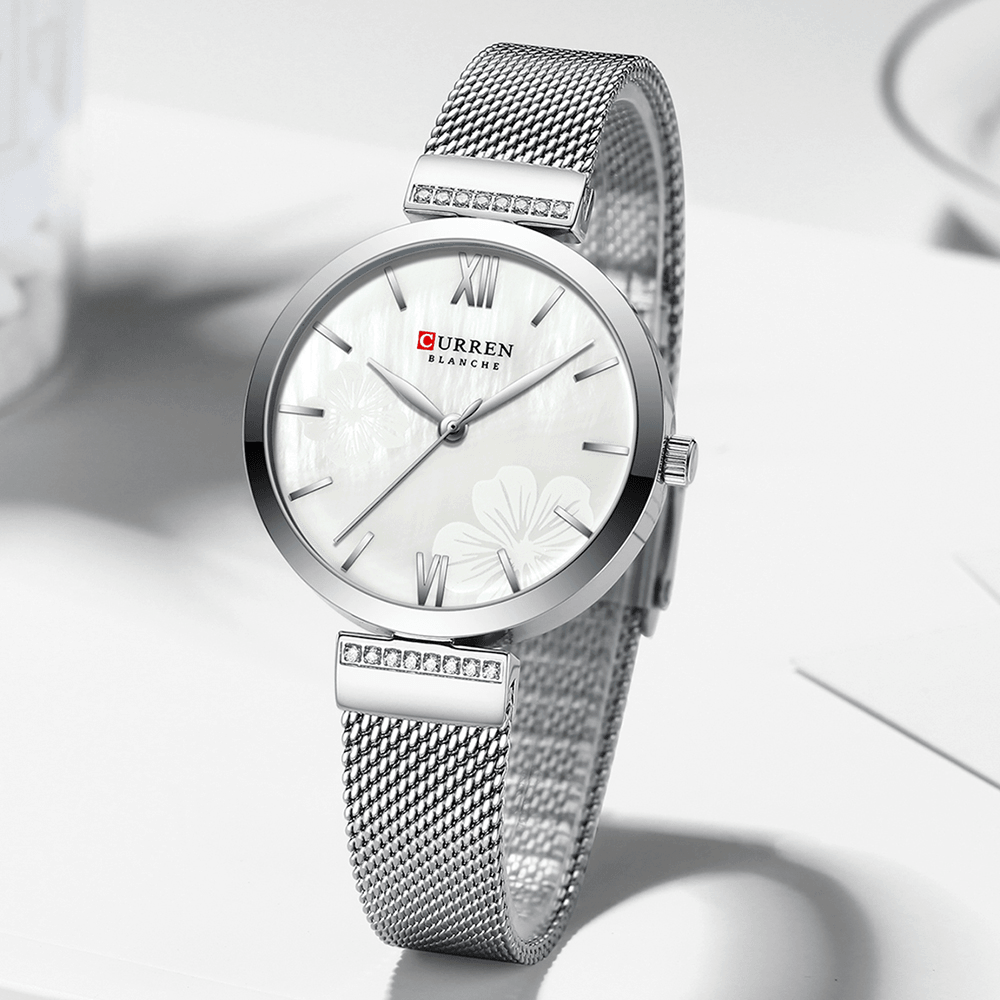 CURREN 9067 Simple Design Ladies Wrist Watch Crystal Full Steel Band Quartz Watches - MRSLM