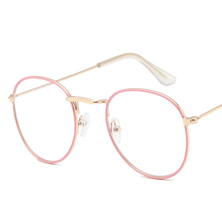 Literary Style Flat Mirror Metal Frame Open-Ball Elliptic Glasses 3447 for Men and Women - MRSLM