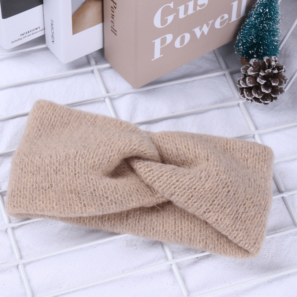 Simple and Versatile Wide-Sided Cross Woven Knitted Headband - MRSLM