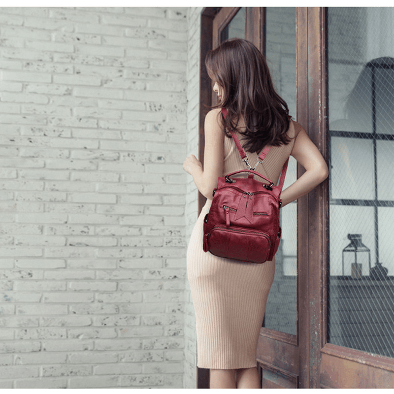 Suture Multifunction Bag Shoulder Bag Backpack Travel Bag for Women - MRSLM