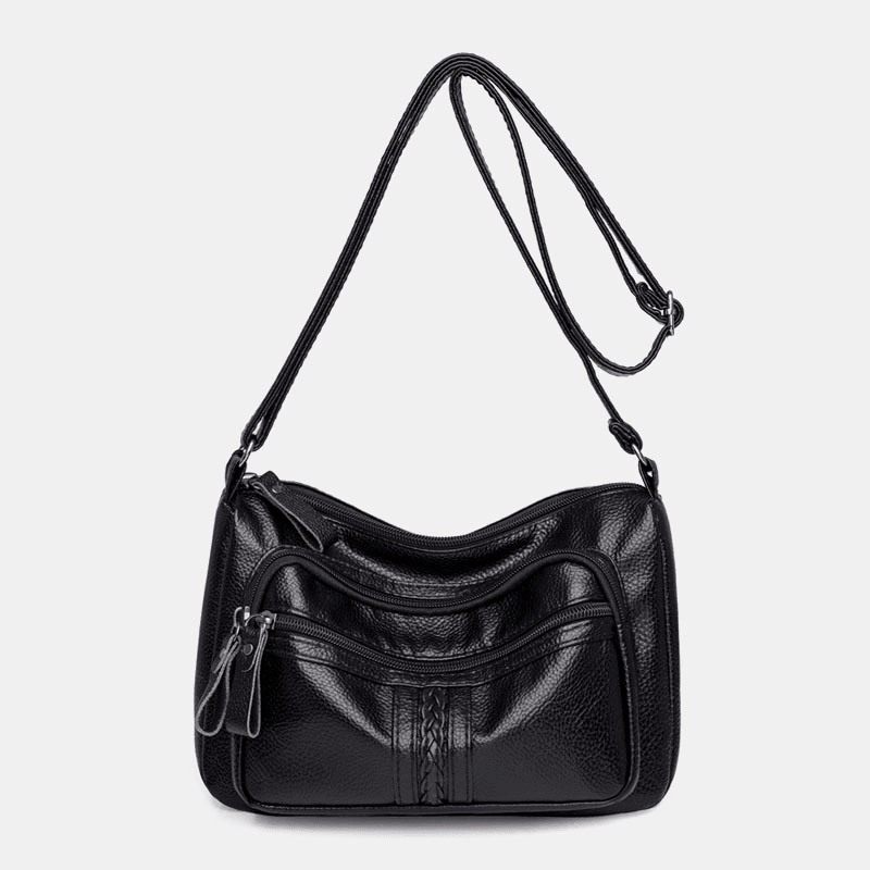 Women Large Capacity Crossbody Bag Multi-Pocket Wear-Resistant Retro Shoulder Bag - MRSLM